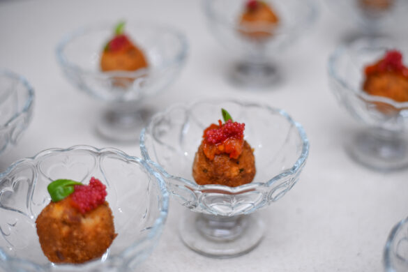 Peppered Snail Croquettes with Button Mushroom